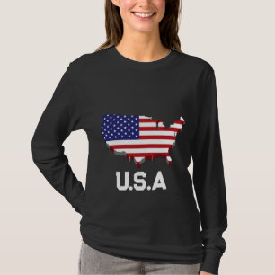 Camiseta Mapa y bandera de EE.UU.