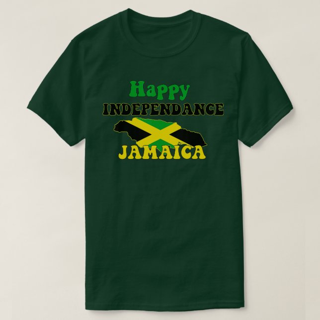 Camiseta Mapa y bandera de Jamaica del Día de la Independen (Diseño del anverso)