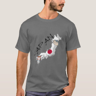 Camiseta Mapa y bandera de Japón