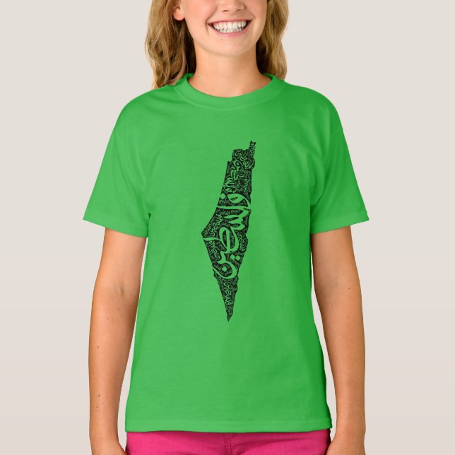 Camiseta Mapa y bandera de Palestina libre ف ن س ط (Anverso)