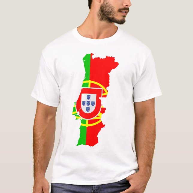 Camiseta Mapa y bandera de Portugal (Anverso)