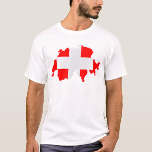 Camiseta Mapa y bandera de Suiza
