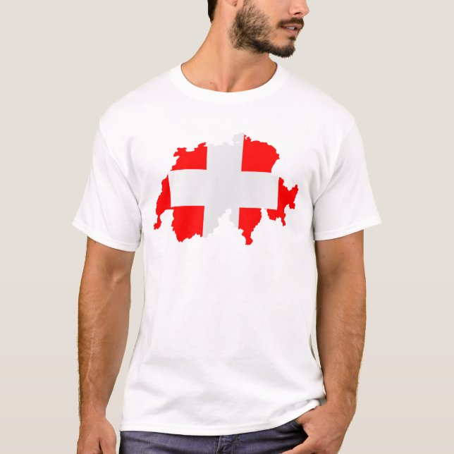 Camiseta Mapa y bandera de Suiza (Anverso)