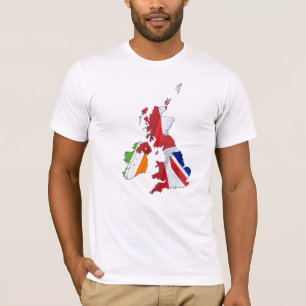 CAMISETA MAPA Y BANDERAS DE LAS ISLAS BRITÁNICAS