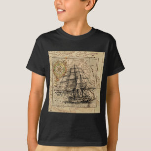 Camiseta Mapa y barco del antiguo general de Francia
