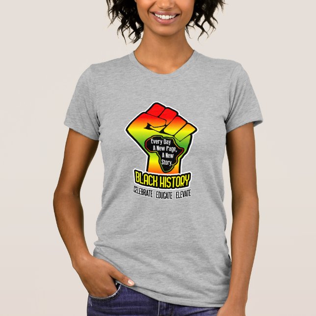 Camiseta Mapa y puño de África | Nombre en la parte posteri (Anverso)