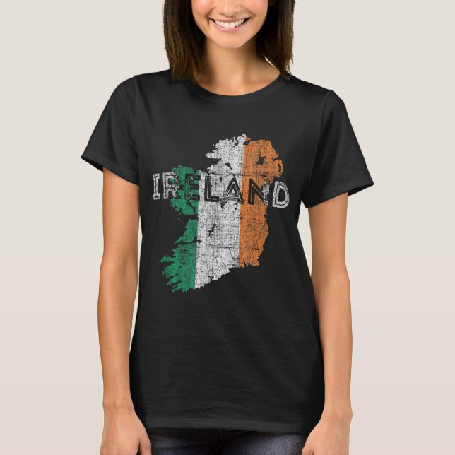 Camiseta Mapa y recuerdo de bandera irlandeses - Irlanda en (Anverso)