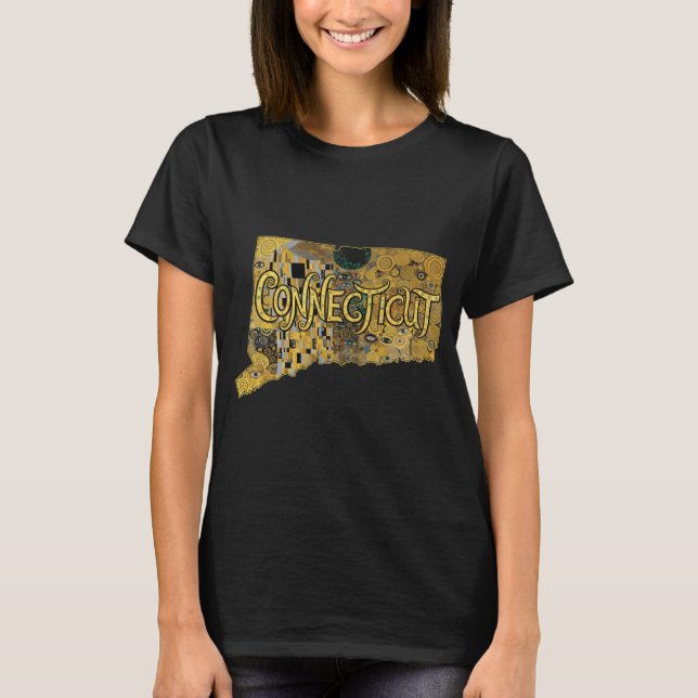 Camiseta Mapa y texto de Connecticut (Anverso)