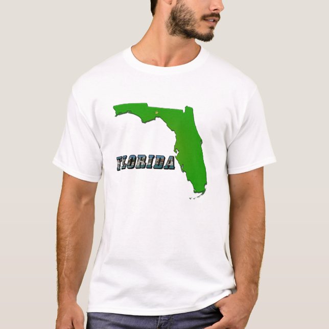 Camiseta Mapa y texto del estado de Florida (Anverso)