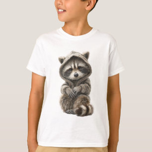 Camiseta Mapache Abrazable con Capucha para Niños