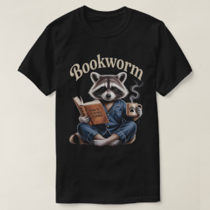 Camiseta Mapache Amante de los Libros de Café   Gusano de B