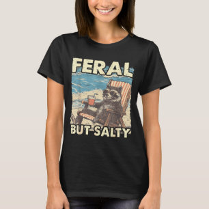 Camiseta Mapache asilvestrado pero salado vibra de verano d