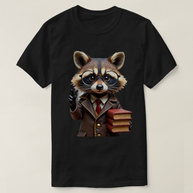 Camiseta Mapache bibliotecario (Diseño del anverso)