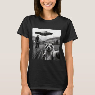 Camiseta Mapache Bigfoot Selfie Ovni Divertido Mapache Alie