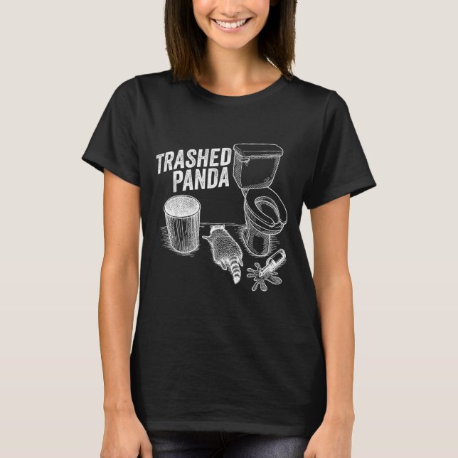 Camiseta Mapache Borracho Divertido Panda Destrozado  (Anverso)