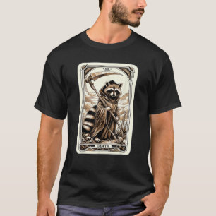 Camiseta Mapache Carta de Tarot Muerte Brujería Ocultismo M