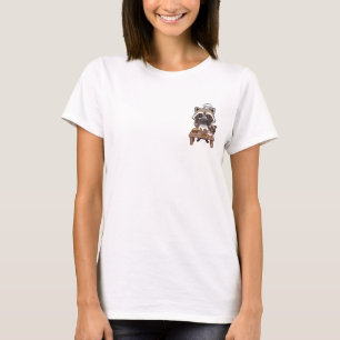 Camiseta Mapache Chef de Dibujos Animados Adorable Tomando 