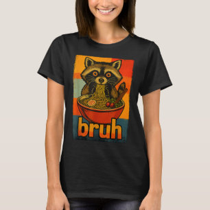 Camiseta Mapache comiendo fideos ramen japoneses hombres mu