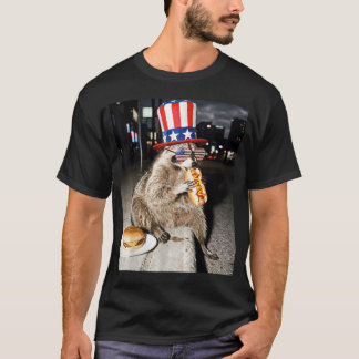 Camiseta Mapache Comiendo Hotdog Divertido 4 De Julio