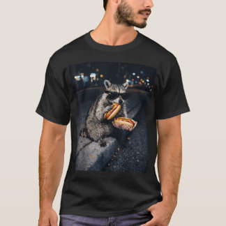 Camiseta Mapache comiendo meme de hot dogs Panda hambriento