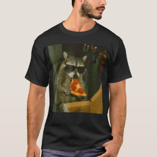 Camiseta Mapache Comiendo Pizza Animal