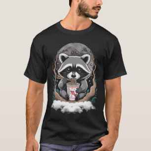 Camiseta Mapache comiendo taza de fideos instantáneos diver