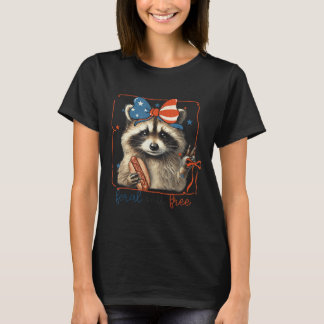 Camiseta Mapache con lazo divertido y lindo salvaje pero li