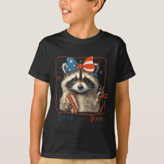 Camiseta Mapache con lazo divertido y lindo salvaje pero li