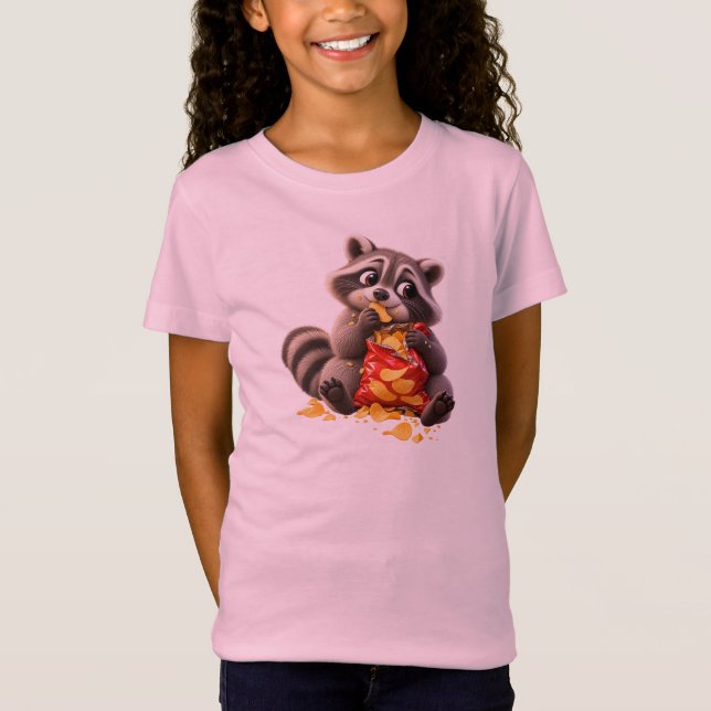 Camiseta Mapache Culpable Comiendo Patatas Fritas – Mapache (Anverso)