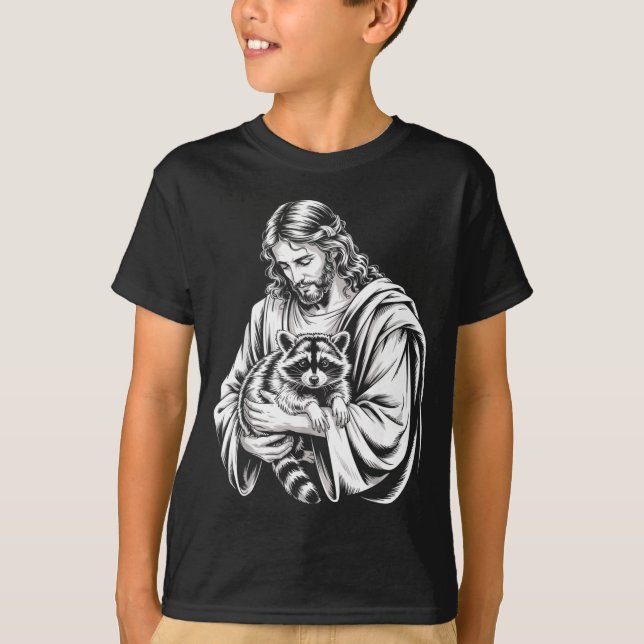 Camiseta Mapache de basura Jesús Mapache Mapache destrozado (Anverso)