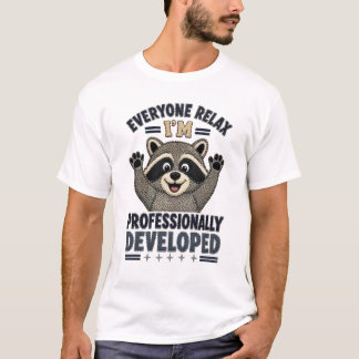 Camiseta Mapache de Bordado Falso Desarrollado Profesionalm