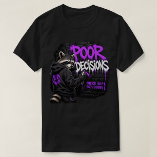 Camiseta Mapache de Graffiti de Decisiones Pobres Arte