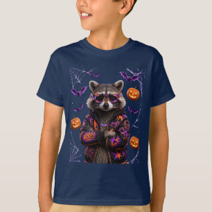Camiseta Mapache de Halloween Neon: Swagger de Medianoche �