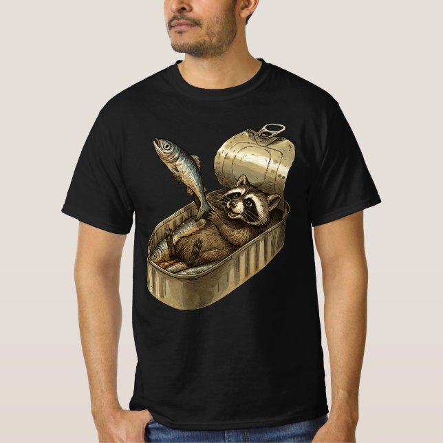 Camiseta Mapache de las Sardinas | Mapache Divertido de Pes (Anverso)