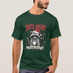 Camiseta Mapache de Navidad Medio Alegre Medio Feral Navida
