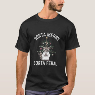 Camiseta Mapache de Navidad Medio Alegre Medio Salvaje Navi