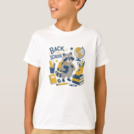 Camiseta Mapache De Regreso A La Escuela Suministros Escola