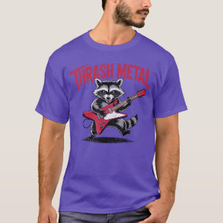 Camiseta Mapache de Thrash Metal tocando guitarra divertido