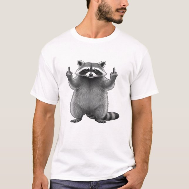 Camiseta Mapache del Dedo Medio Doble (Anverso)