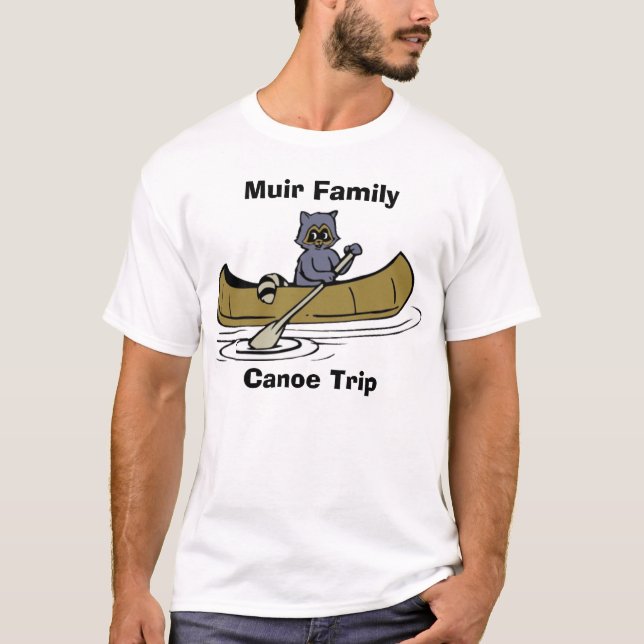Camiseta Mapache del viaje de la canoa de la familia de (Anverso)