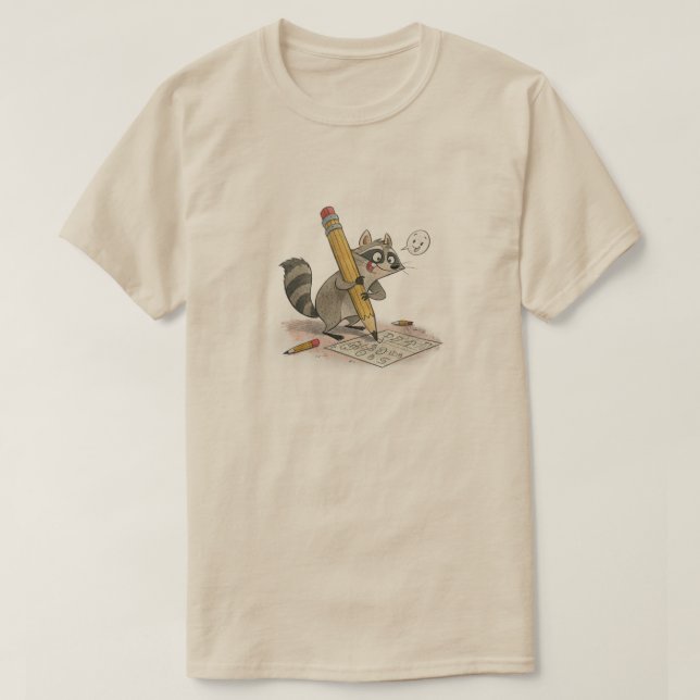 Camiseta Mapache Dibujado a Mano (Diseño del anverso)
