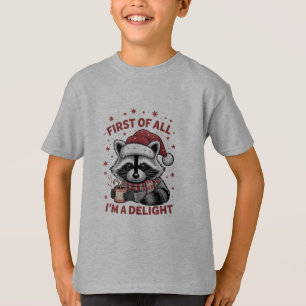 Camiseta Mapache Divertido Ante Todo Soy Un Delight Navidad