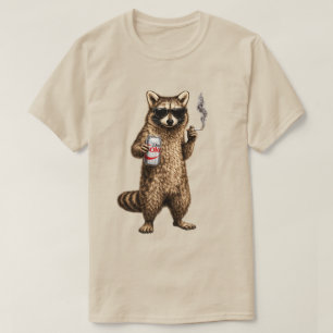Camiseta Mapache Divertido Bebiendo Refresco Light – Gafas 
