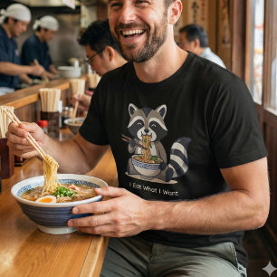 Camiseta Mapache Divertido Comiendo Ramen "Como Lo Que Quie