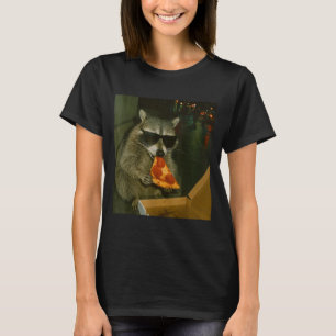 Camiseta Mapache Divertido Comiendo Zza Meme De Animal
