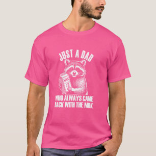 Camiseta Mapache divertido del Día del Padre, Leche diverti