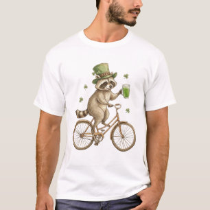 Camiseta Mapache Divertido, Día de San Patricíon Trébol Irl