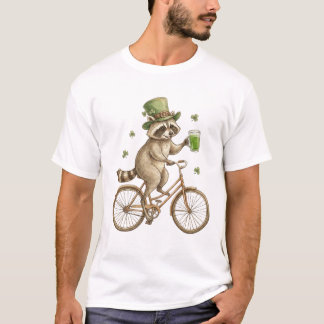 Camiseta Mapache Divertido, Día de San Patricíon Trébol Irl