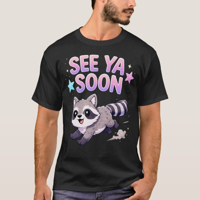 Camiseta Mapache Divertido Estrella Nos Vemos Pronto Para H (Anverso)