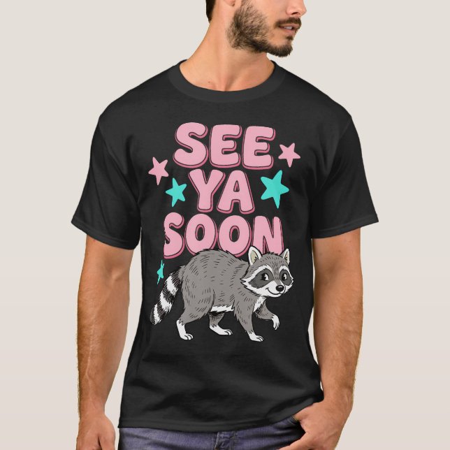 Camiseta Mapache Divertido Estrella Retro Adiós Mapache Div (Anverso)